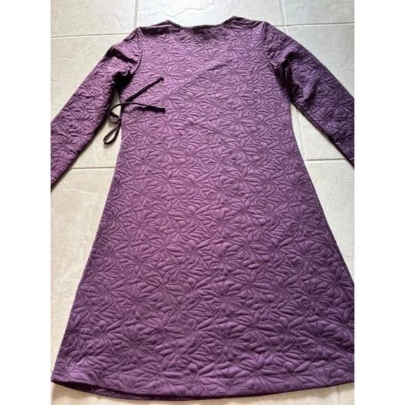 Sahalie Dress Womens Medium Purple Wrap Babydoll Floral Preppy Travel‎ Stretch - Picture 5 of 5
